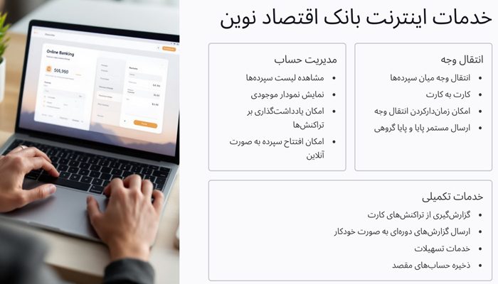خدمات اینترنت بانک اقتصاد نوین در خارج از کشور